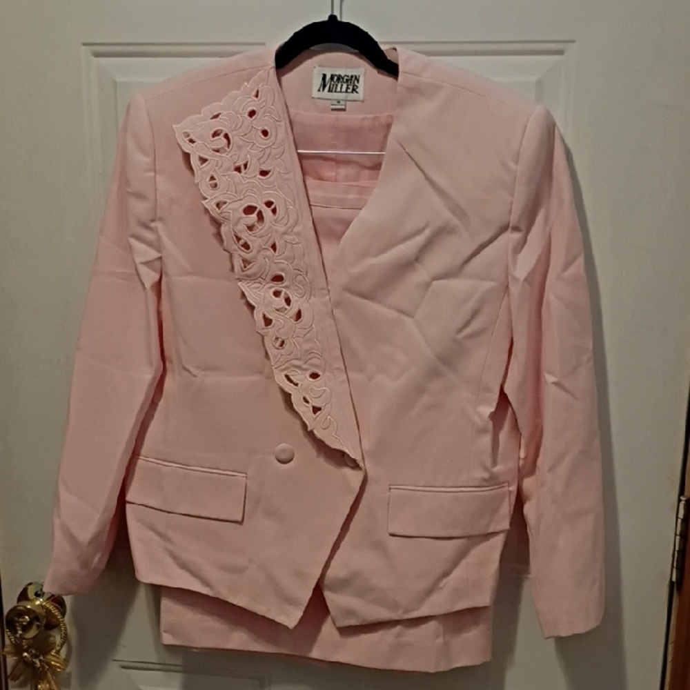 Morgan Miller Blush Pink Blazer with Lace Accent
